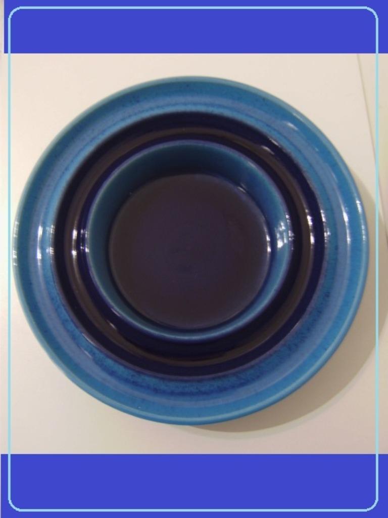 VINTAGE Schaal W-GERMANY met kobalt blauw en turkoois email, Enlèvement