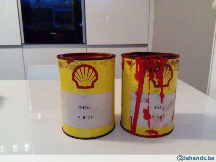 Vintage blik pot shell olie, Verzamelen, Blikken, Ophalen of Verzenden, Gebruikt