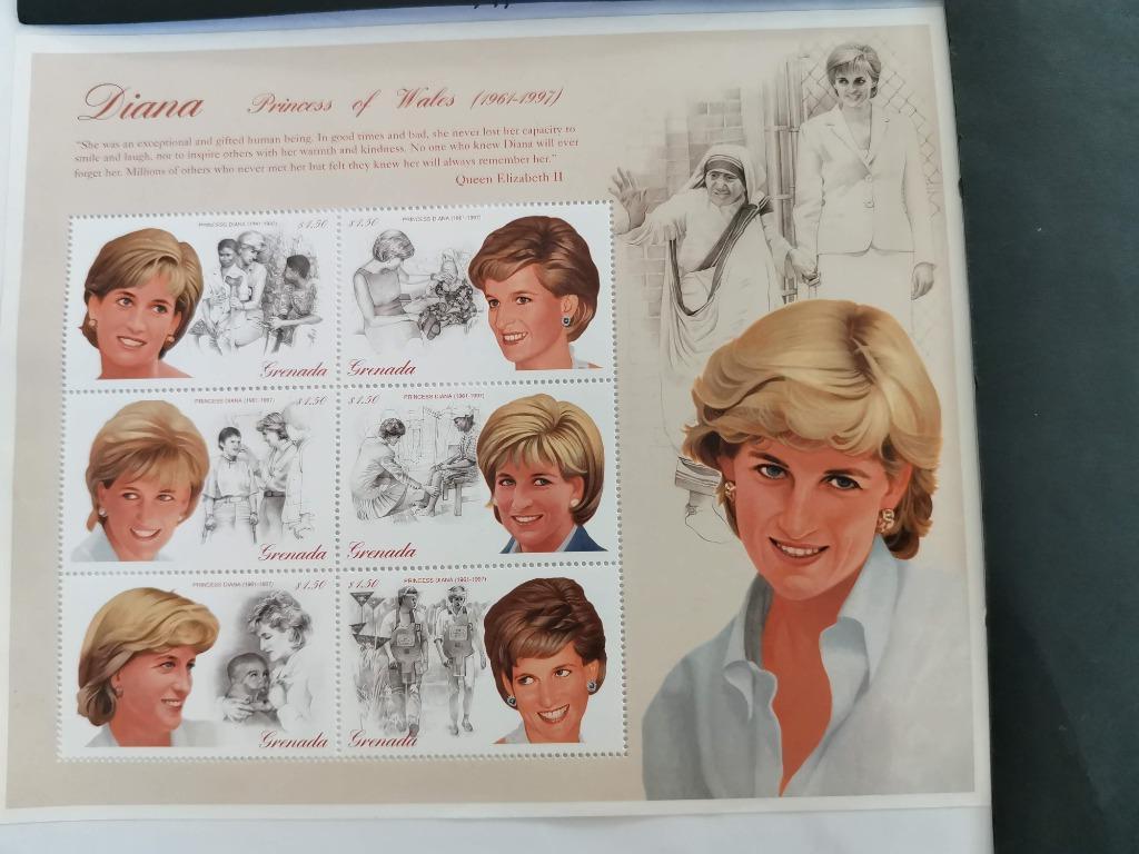 Grenade 1997 - Princesse Diana, Mère Teresa, Enlèvement ou Envoi, Affranchi, Amérique du Nord
