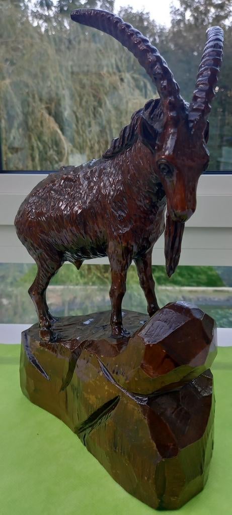 Capricorne en bois, Antiquités & Art, Enlèvement, Bois, Sculpture sur bois