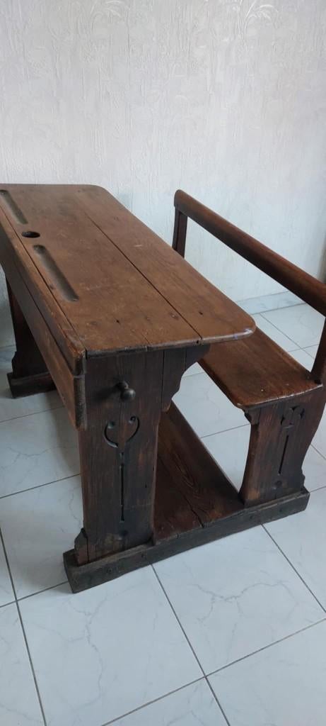 Antieke interbellum schoolbank, Antiek en Kunst, Ophalen of Verzenden