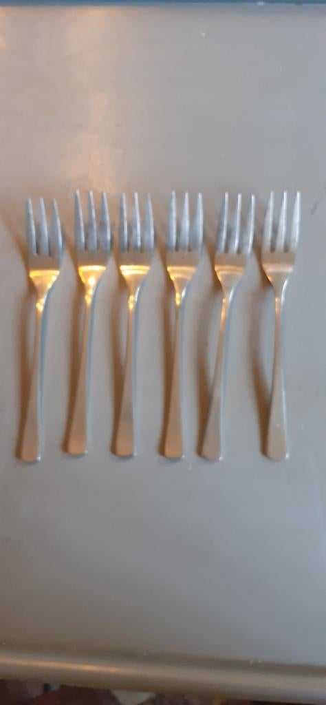 6 fourchettes pour pâtisserie (1), Enlèvement ou Envoi, Utilisé