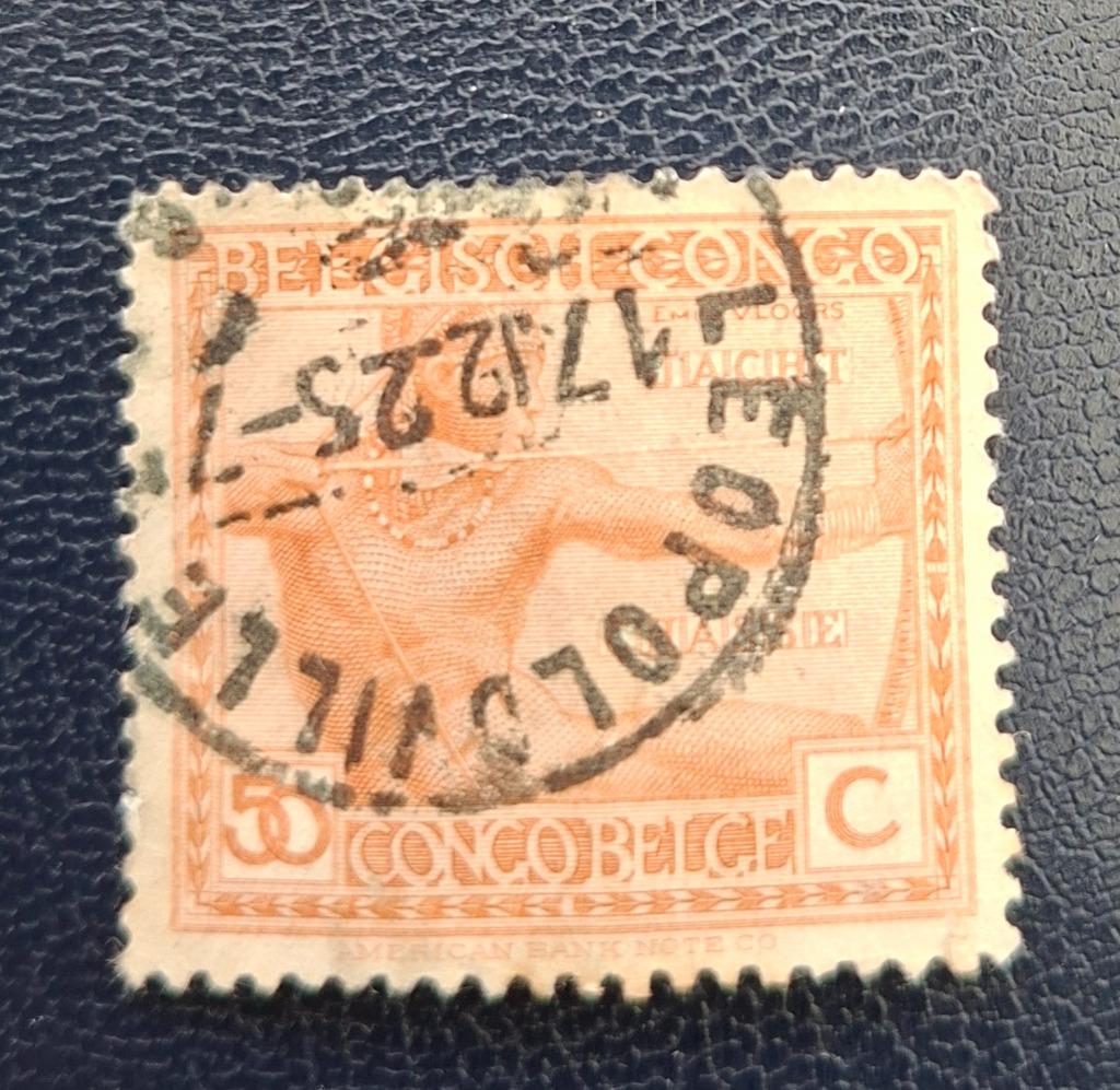 Timbre OBP 123 du Congo belge, Enlèvement ou Envoi, Affranchi, Oblitéré