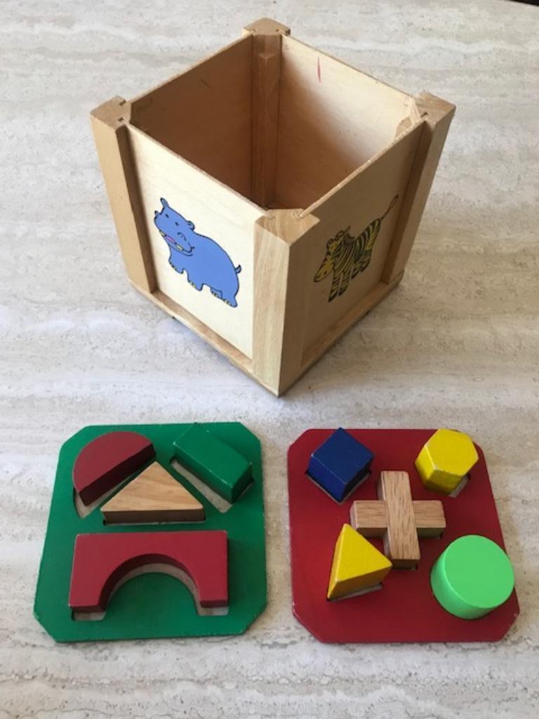 Houten geometrische vormen - vanaf 1 jaar (nr340), Ophalen of Verzenden, Zo goed als nieuw, Ontdekken