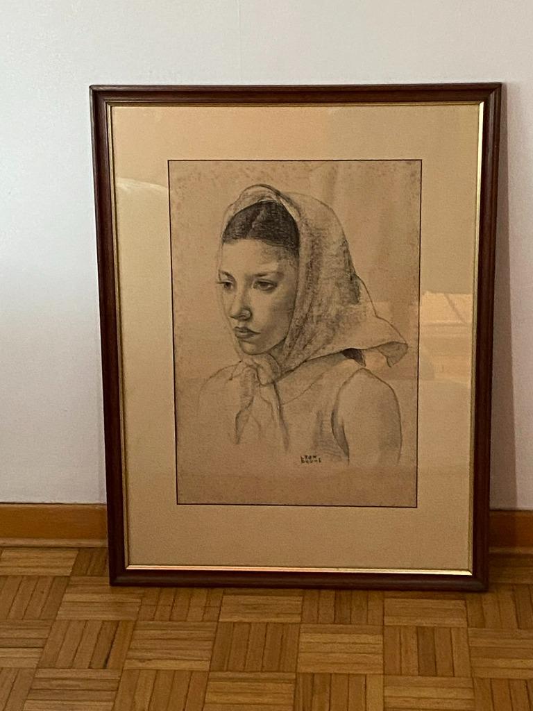 Portret „Vrouw met hoofddoek” van Léon Devos, Ophalen
