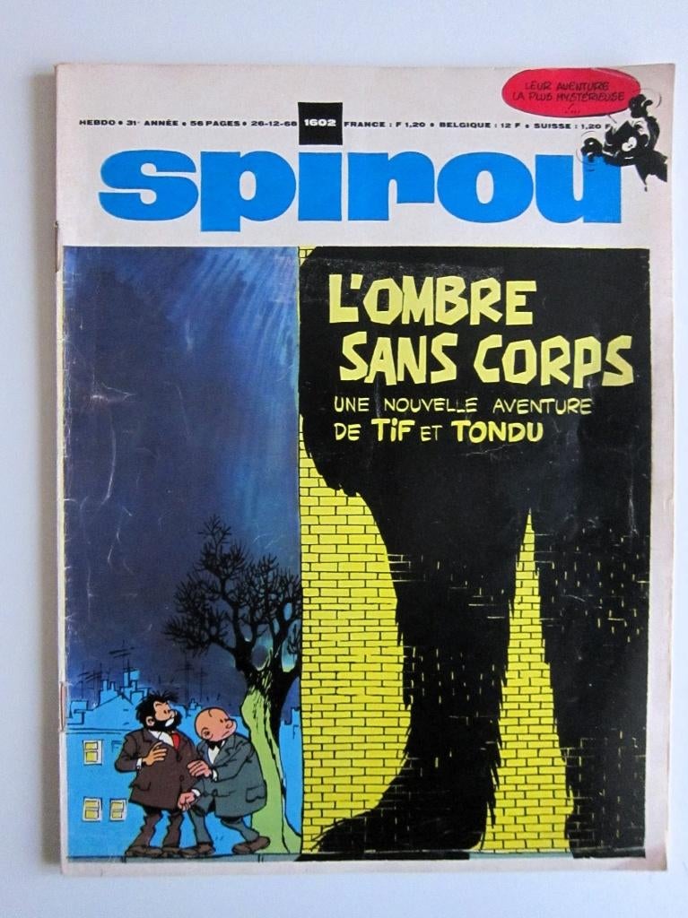 Hebdo Spirou 1602 + mini-récit n°442 (1968), Enlèvement ou Envoi, Une BD, Comme neuf, Collectif