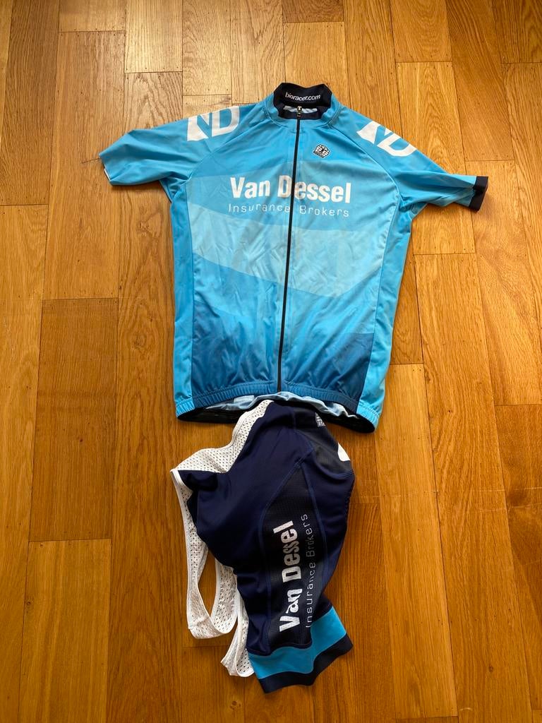 Lichtblauwe heren  fietstrui en -broek van Bioracer, Fietsen en Brommers, Ophalen, Heren, Zo goed als nieuw, Bioracer