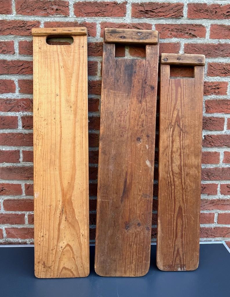 s/3 oude planken om geweven stof op te winden, Antiek en Kunst, Ophalen of Verzenden