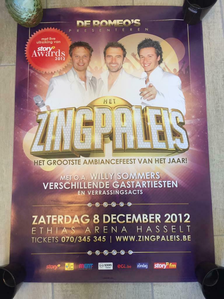 Poster De Romeo’s in het Zingpaleis 2012, Enlèvement ou Envoi, Neuf, Rectangulaire vertical, Musique
