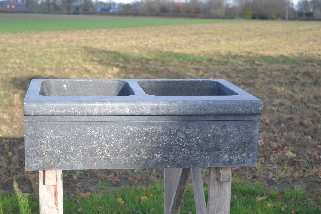 dubbele belgische arduinen gootsteen, wastafel, Doe-het-zelf en Bouw, Ophalen, Steen, Wastafel