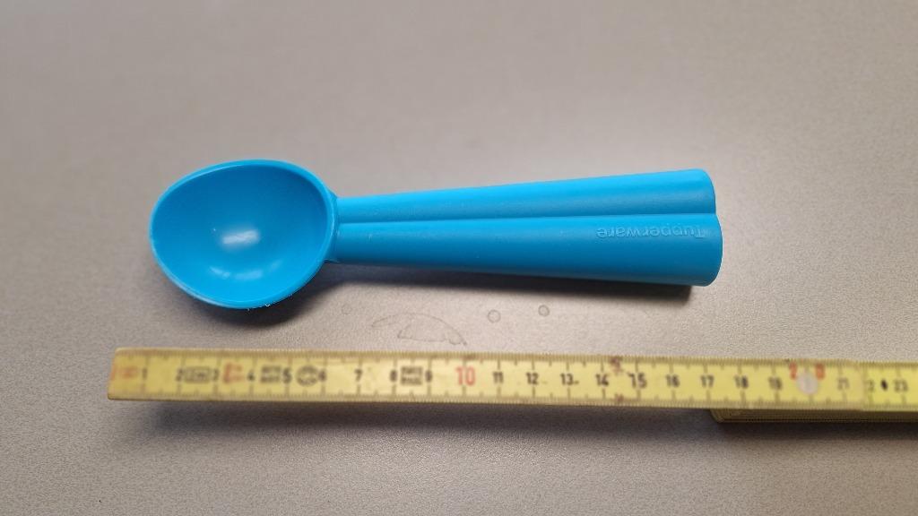 Tupperware vintage ijs schep lepel plastic, Ophalen of Verzenden, Zo goed als nieuw, Blauw