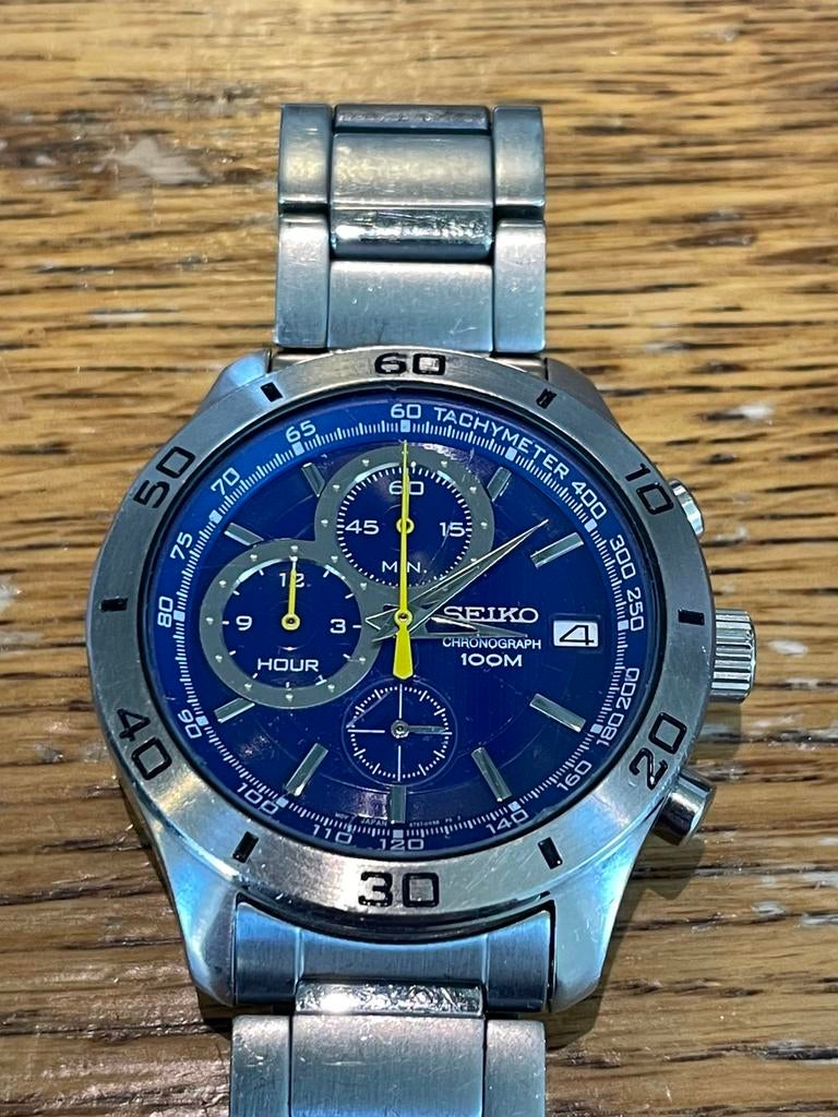 Seiko Chronograaf Quartz horloge SSB185P1, Staal, Polshorloge, Ophalen of Verzenden, Zo goed als nieuw