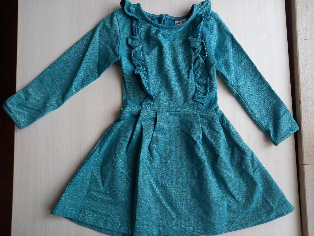 Feestelijk mooi appelblauwzeegroen kleedje maat 110 Ba-ba, Kinderen en Baby's, Meisje, Zo goed als nieuw, Jurk of Rok, Ba*Ba