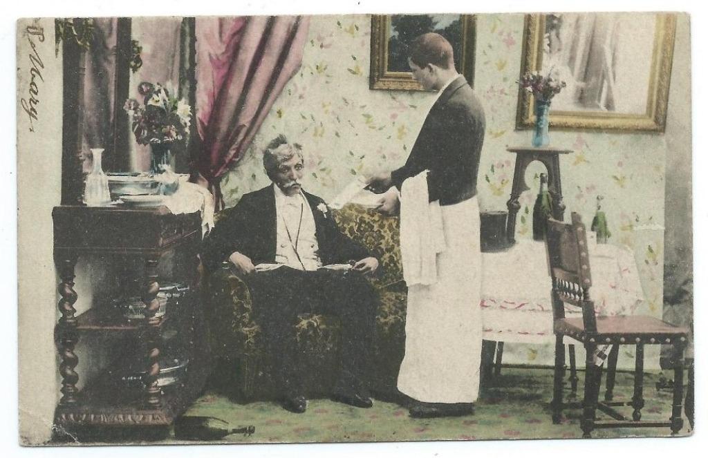 kelner ober waiter garçon kellner cameriere, Ophalen of Verzenden, Gelopen, Ambachten of Beroep