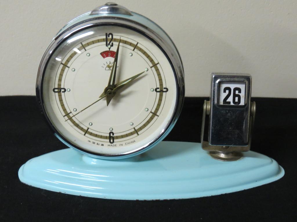 Klok, wekker en eeuwig durende kalender - Golden Clock, Antiek en Kunst, Antiek | Klokken, Ophalen of Verzenden