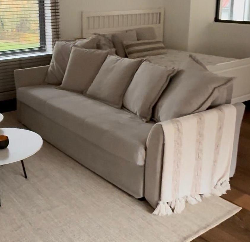 slaapzetel beige 3 zit Holmsund ikea, Enlèvement, Comme neuf, Beige