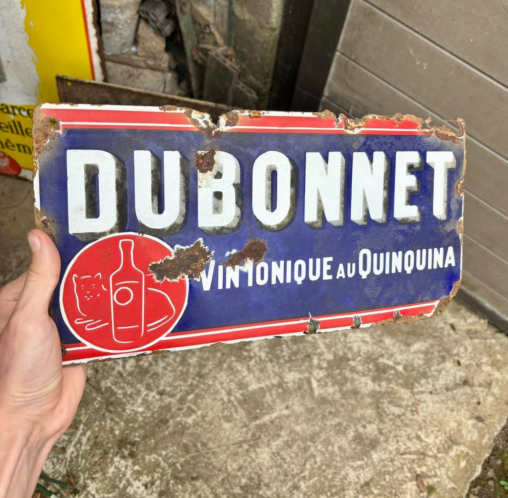 Plaque émaillée 1934 dubonnet emaille bord, Verzamelen, Ophalen of Verzenden