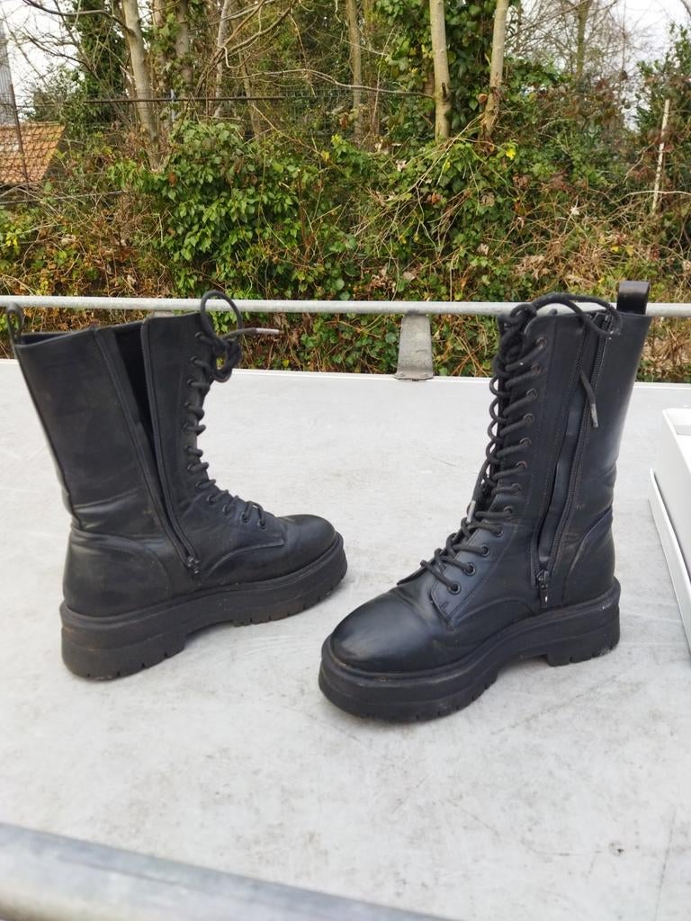 Dames boots hoog veters zwart maat  37*145€  Dansaertstr.Bx, Ophalen of Verzenden, Zwart