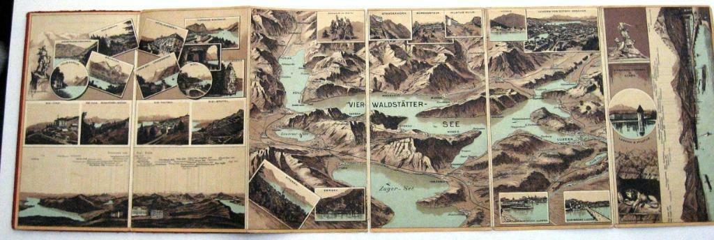 Righi et du Lac des IV Cantons [c1890] Leporello Zwitserland, Ophalen of Verzenden