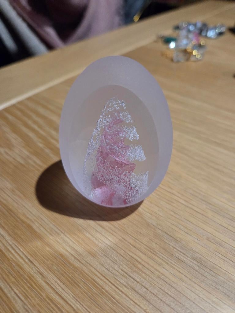 Bohemian handmade art cut glass paperweight kerst klein, Enlèvement