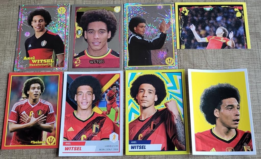 8 Panini stickers: Axel Witsel, Enlèvement ou Envoi, Comme neuf, Affiche, Image ou Autocollant