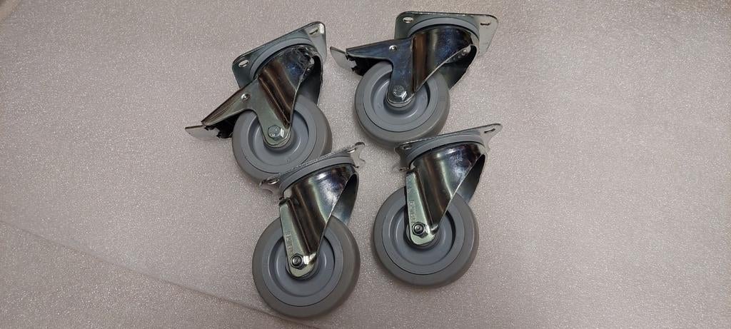 4 Roulettes 100mm TENTE caoutchouc - neuves, Enlèvement ou Envoi, Neuf