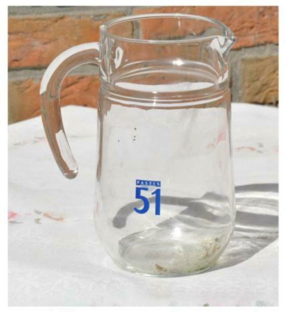 §pichet en verre 51, Collections, Enlèvement ou Envoi, Utilisé, Ustensile