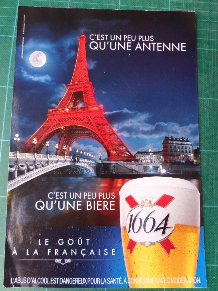 Kronenbourg 1664 bière - publicité papier - 2009, Collections, Marques & Objets publicitaires, Enlèvement ou Envoi, Utilisé, Autres types