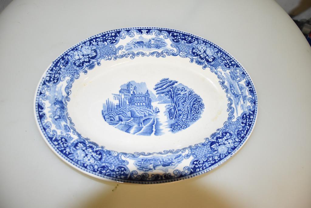 antieke schaal vaatwerk Castillo blauw, Antiek en Kunst, Ophalen of Verzenden