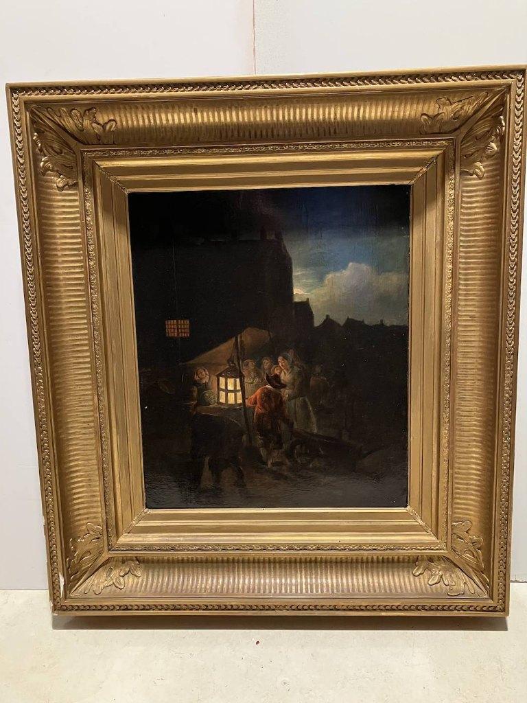 clair obscur, huile sur bois 17 é ec. flamande, Antiquités & Art, Enlèvement
