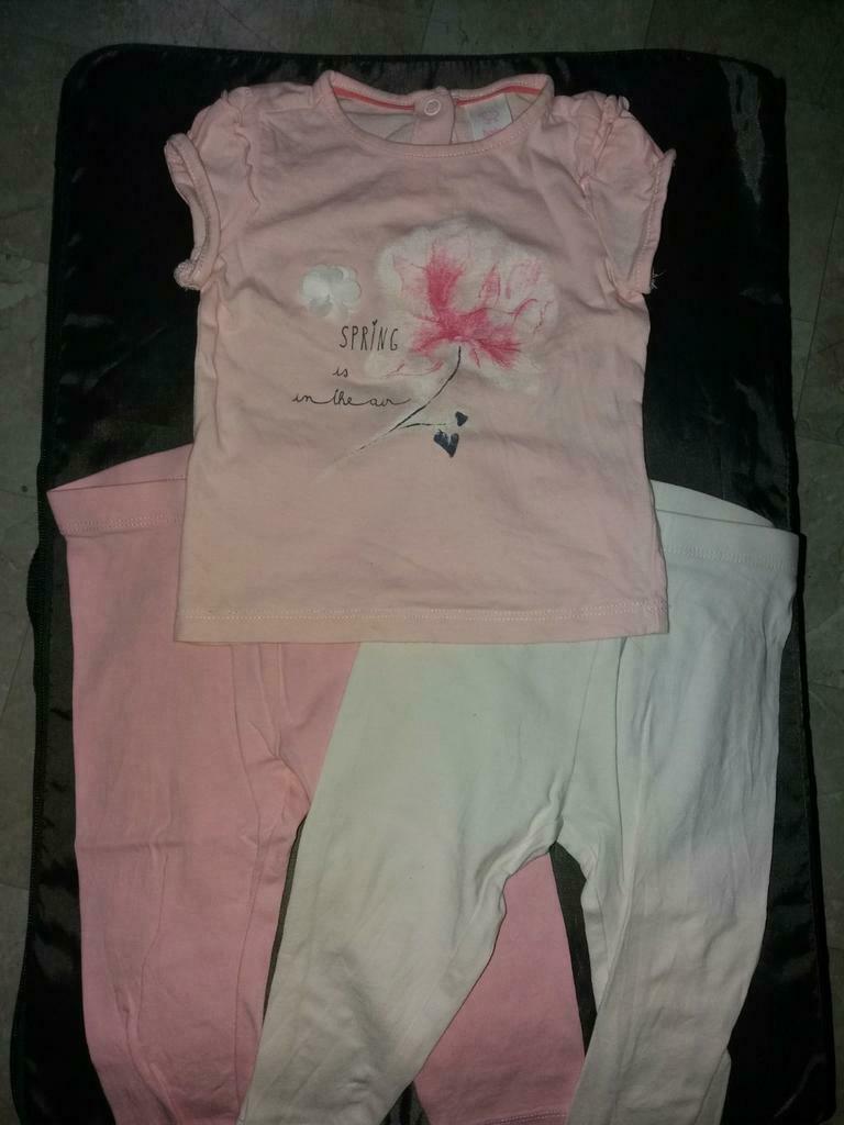 Ensemble 2 legging + 1 t shirt bébé fille T74, Enfants & Bébés, Vêtements de bébé | Taille 74, C&A, Enlèvement ou Envoi, Costume