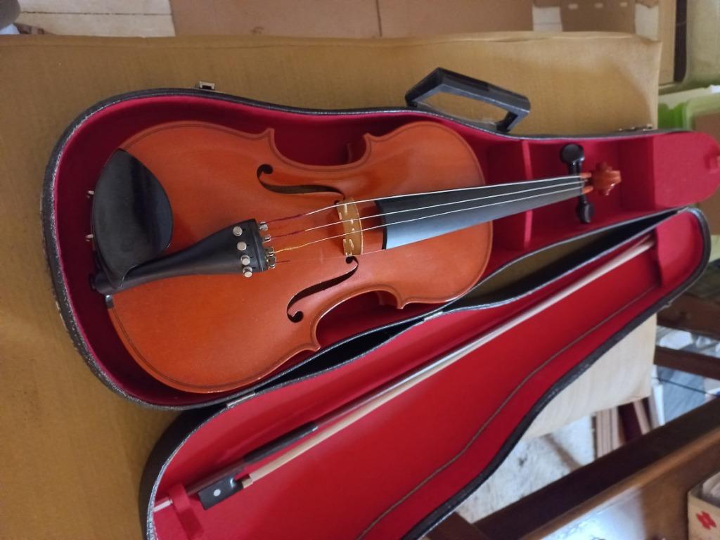 viool met strijkstok en koffer, Muziek en Instrumenten, Ophalen, Gebruikt, Viool, Met koffer