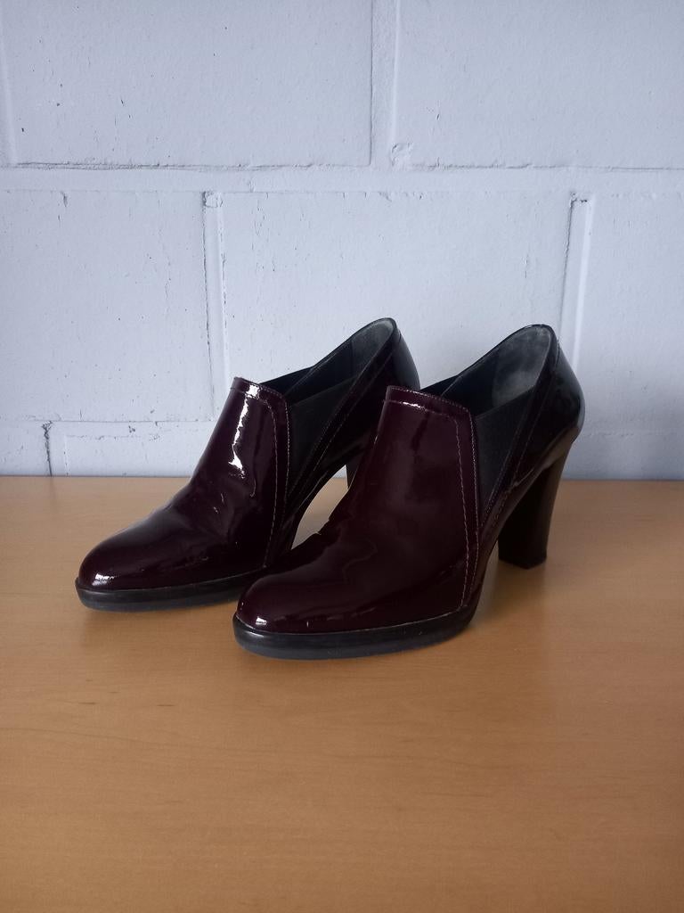 Bottines à talons Hush Puppies vernies bordeaux, Enlèvement ou Envoi, Comme neuf, Boots et Botinnes, HUSH PUPPIES