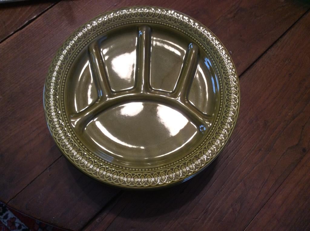 6 Vintage fondue borden, Huis en Inrichting, Ophalen, Zo goed als nieuw, Effen, Bord(en)