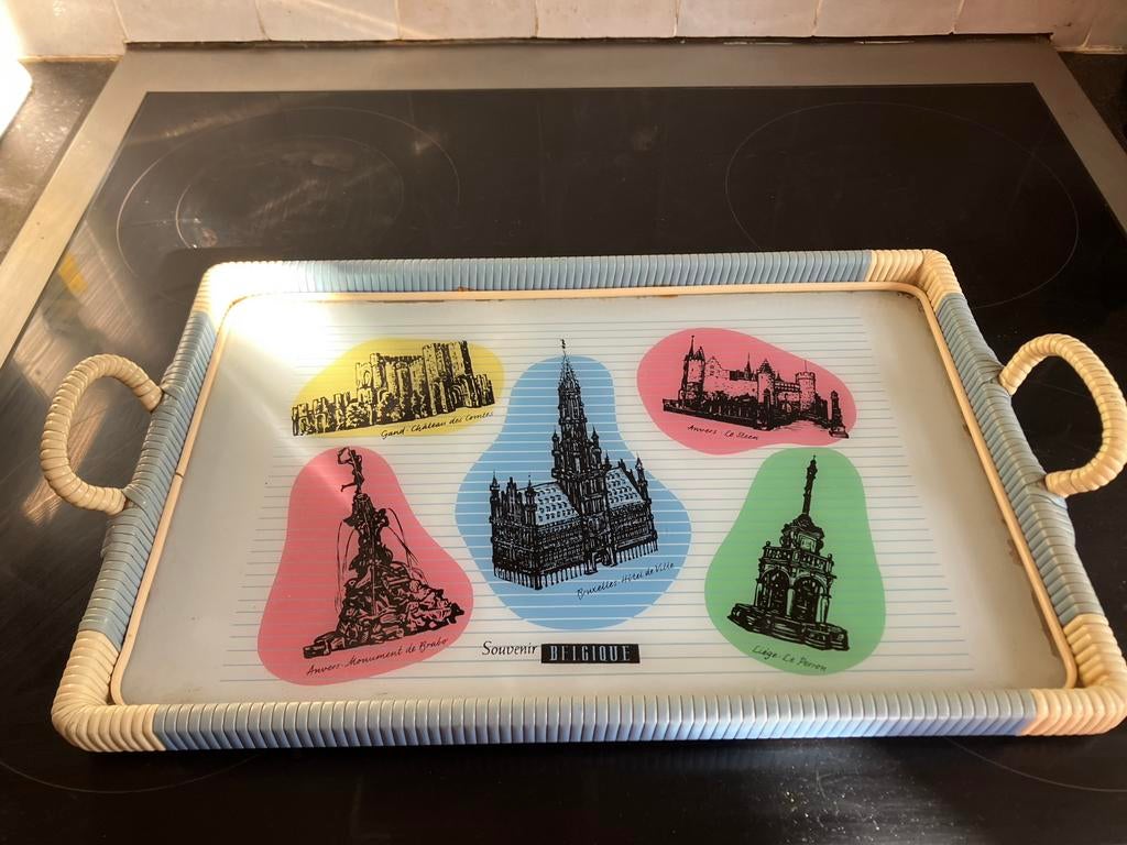 Plateau vintage « Souvenir Belgique », Enlèvement, Comme neuf