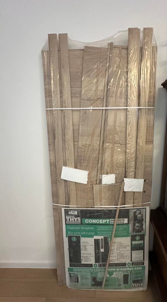 Porte Thys - bois naturel - 83 cm, Bricolage & Construction, Neuf, Porte intérieure, Enlèvement, 80 à 100 cm