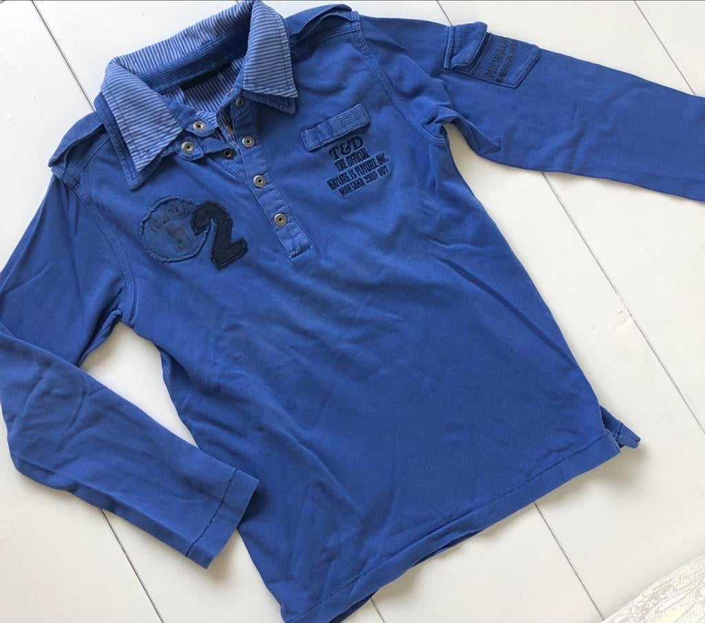 longsleeve polo shirt Tumble ‘n Dry 6 - 8 j 122 128 blauw, Gebruikt, Ophalen of Verzenden, Shirt of Longsleeve, Jongen
