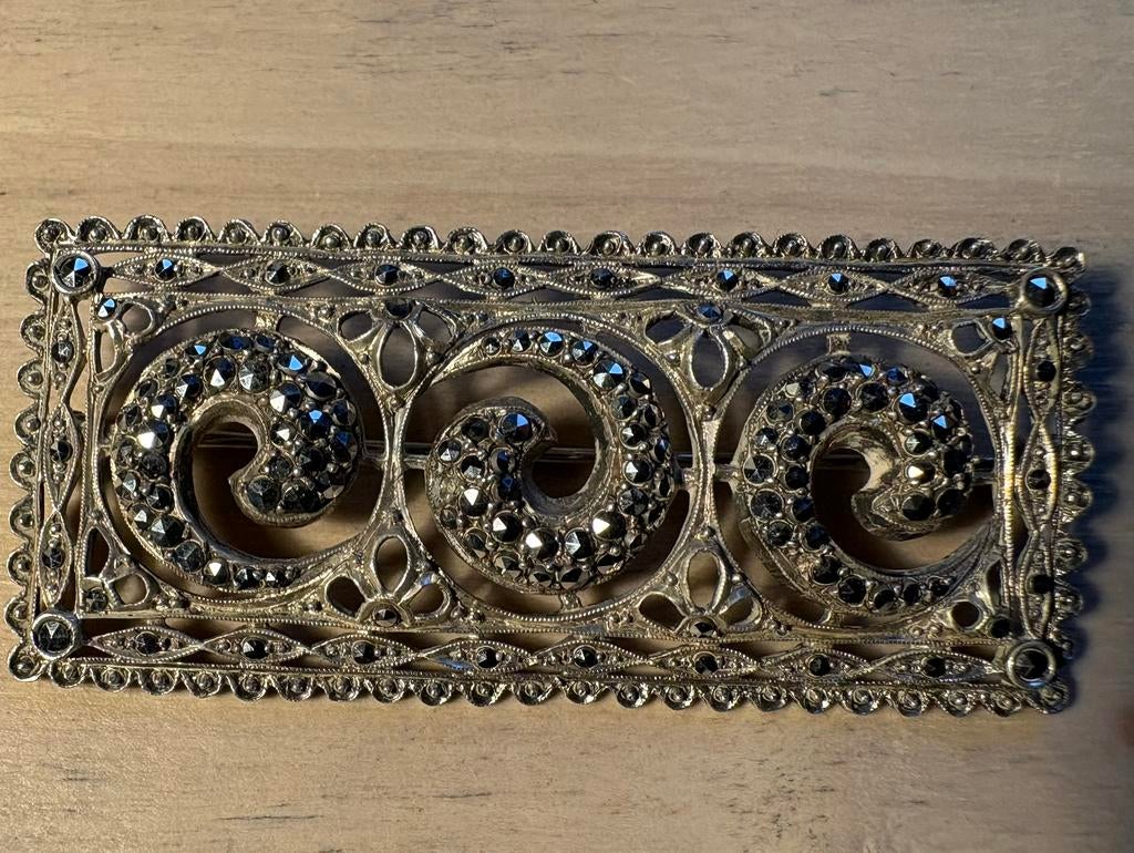 Art deco broche, 835, 15 gr, meesterteken, Bijoux, Sacs & Beauté, Bijoux anciens, Broche, Argent, Enlèvement ou Envoi