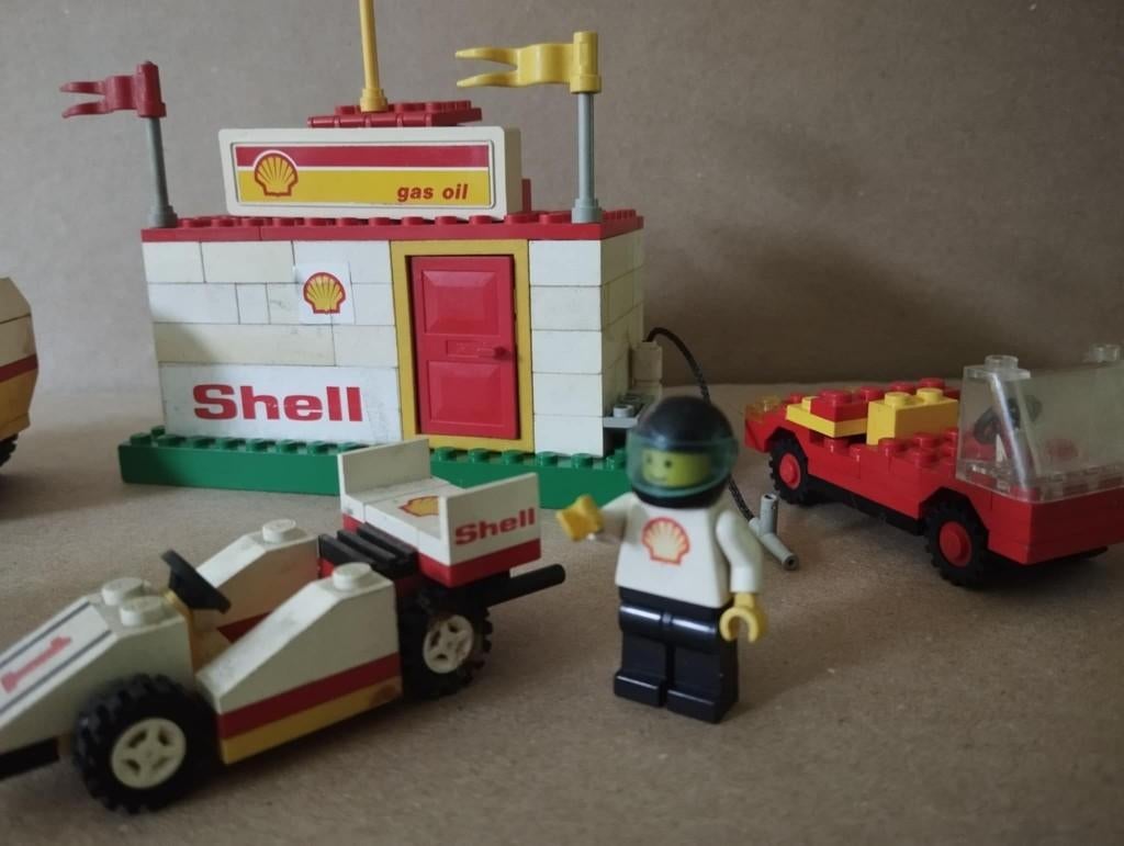 LEGO Shell vintage Véhicules, 1 bâtiment, 2 personnages..., Enlèvement ou Envoi, Utilisé, Ensemble complet, Lego