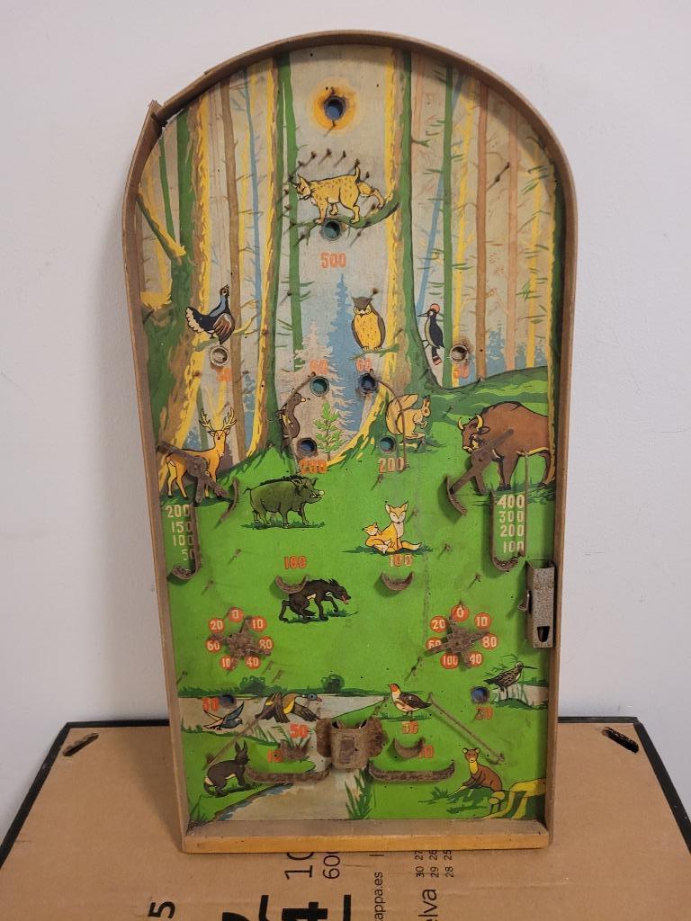 oud houten speelgoed flipperkast bosdecor, Ophalen of Verzenden