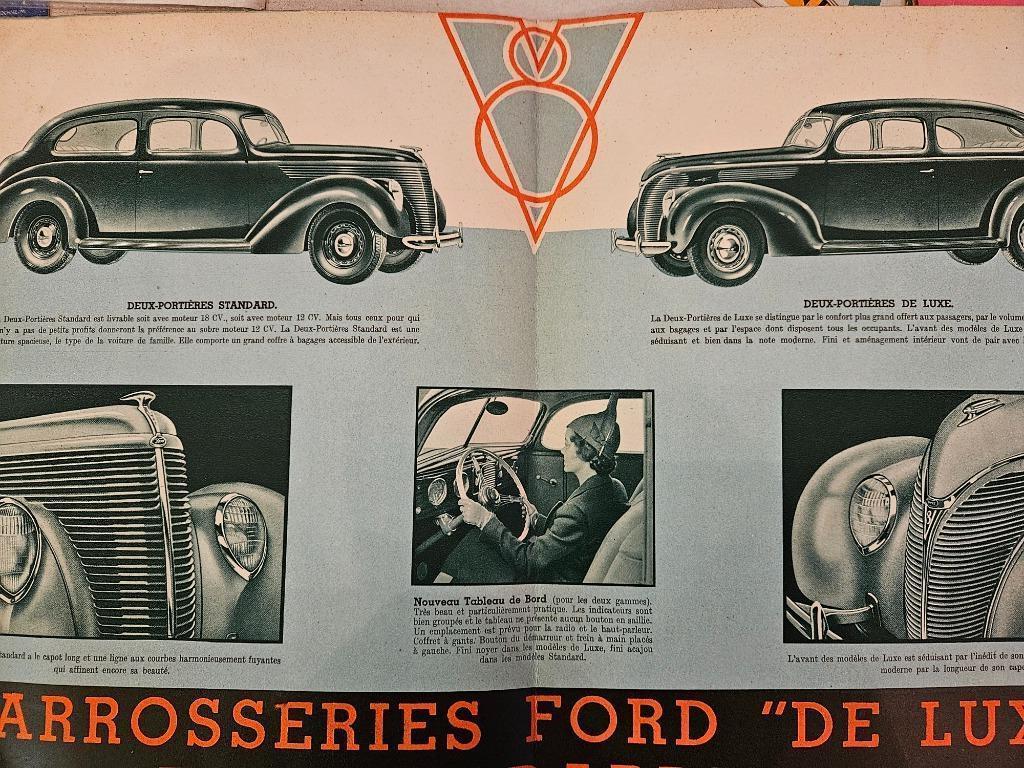FORD V8 1938  DEPLIANT, Envoi, Ford