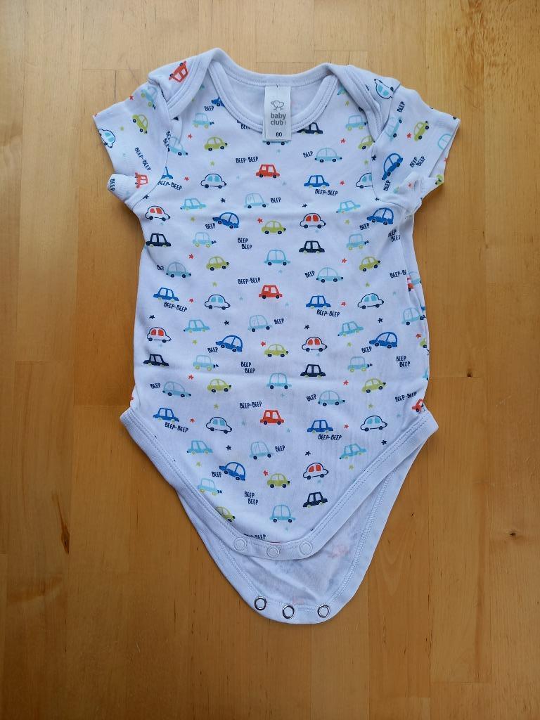 Nieuwstaat, body met auto's, maat 80, Kinderen en Baby's, Babykleding | Maat 80, Nacht- of Onderkleding, Babyclub, Ophalen of Verzenden