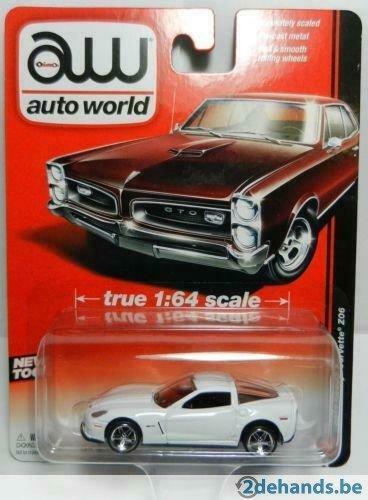 1:64 AutoWorld Chevy Chevrolet Corvette Z06 2012 wit, Enlèvement ou Envoi, Neuf, Voiture