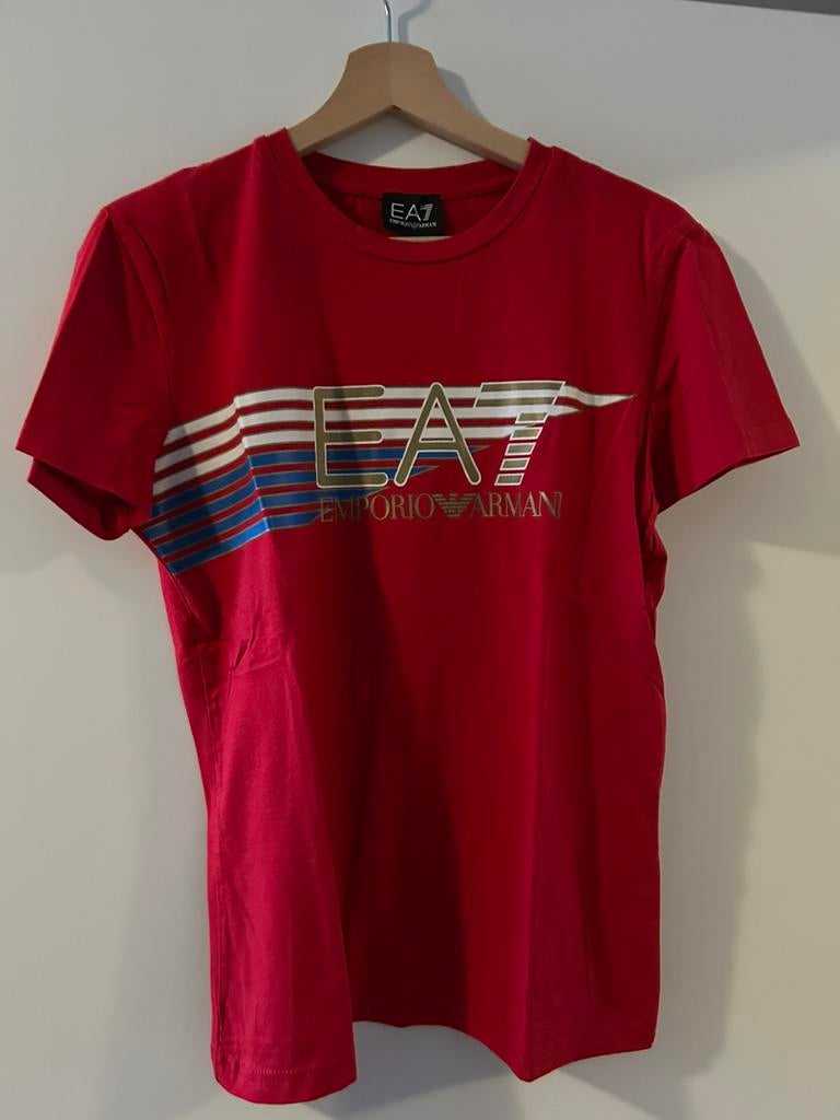 EA7 armani, Kleding | Heren, T-shirts, Ophalen, Zo goed als nieuw, Maat 46 (S) of kleiner, Rood