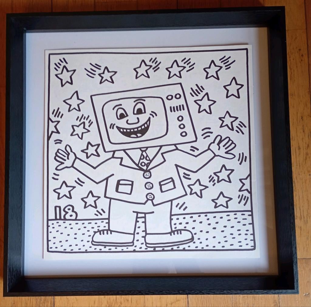 Keith Haring television, Ophalen of Verzenden, Ingelijst