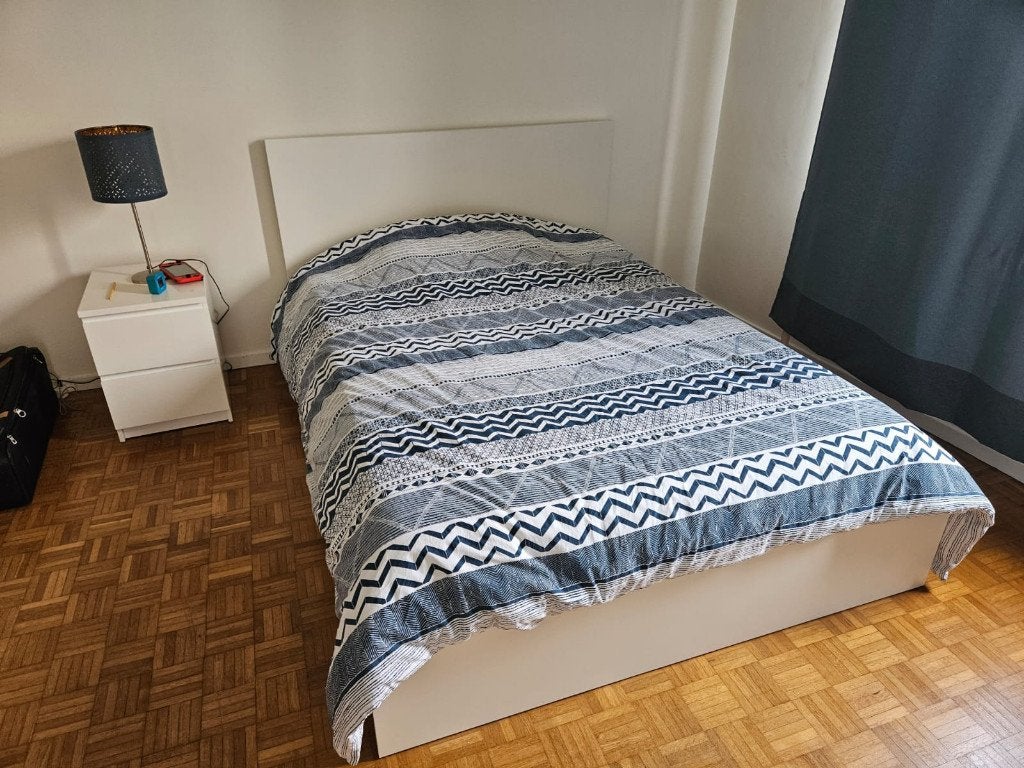 Lit/bed IKEA MALM 160200 cm + matelas/matress MATRAND–blanc, Ikea MALM blanc / white, Enlèvement, Utilisé, 200 cm