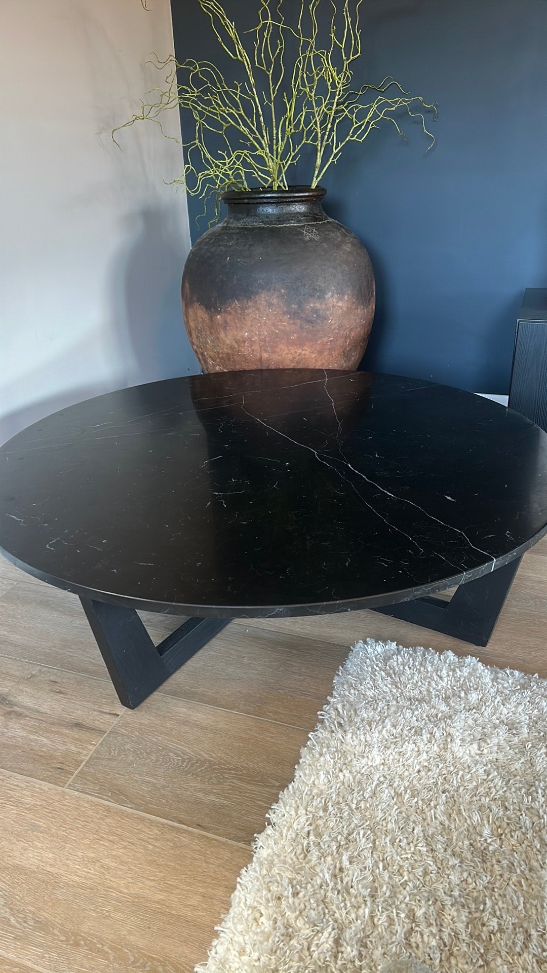 Table basse ronde en pierre, Maison & Meubles, 100 à 150 cm, Rond, Comme neuf, 100 à 150 cm