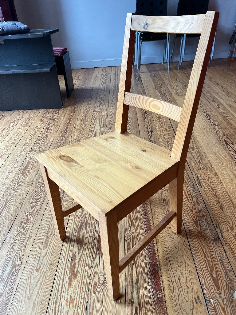 12 chaises IKEA IVAR / PINNTORP en pin massif + coussins, Bois, Comme neuf, Brun, Enlèvement