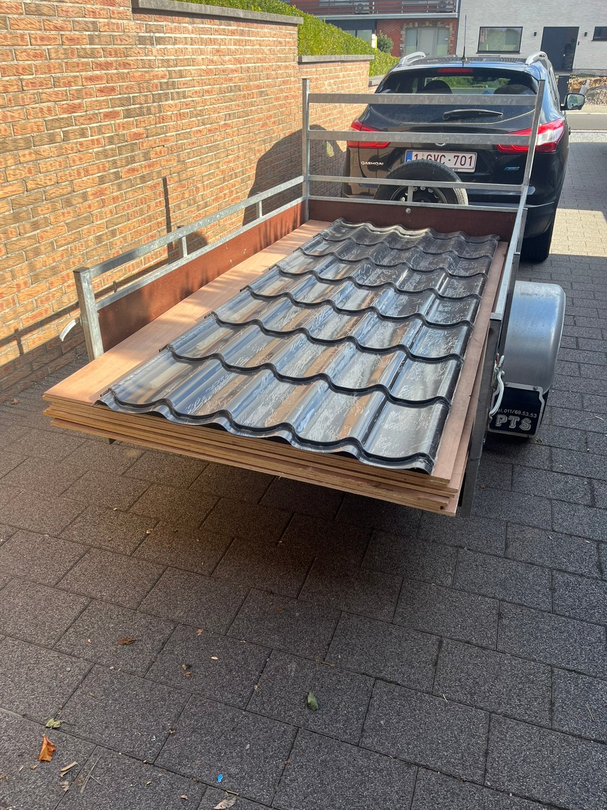 10 metalen dakplaten + 7 multiplexplaten, Ophalen, Nieuw