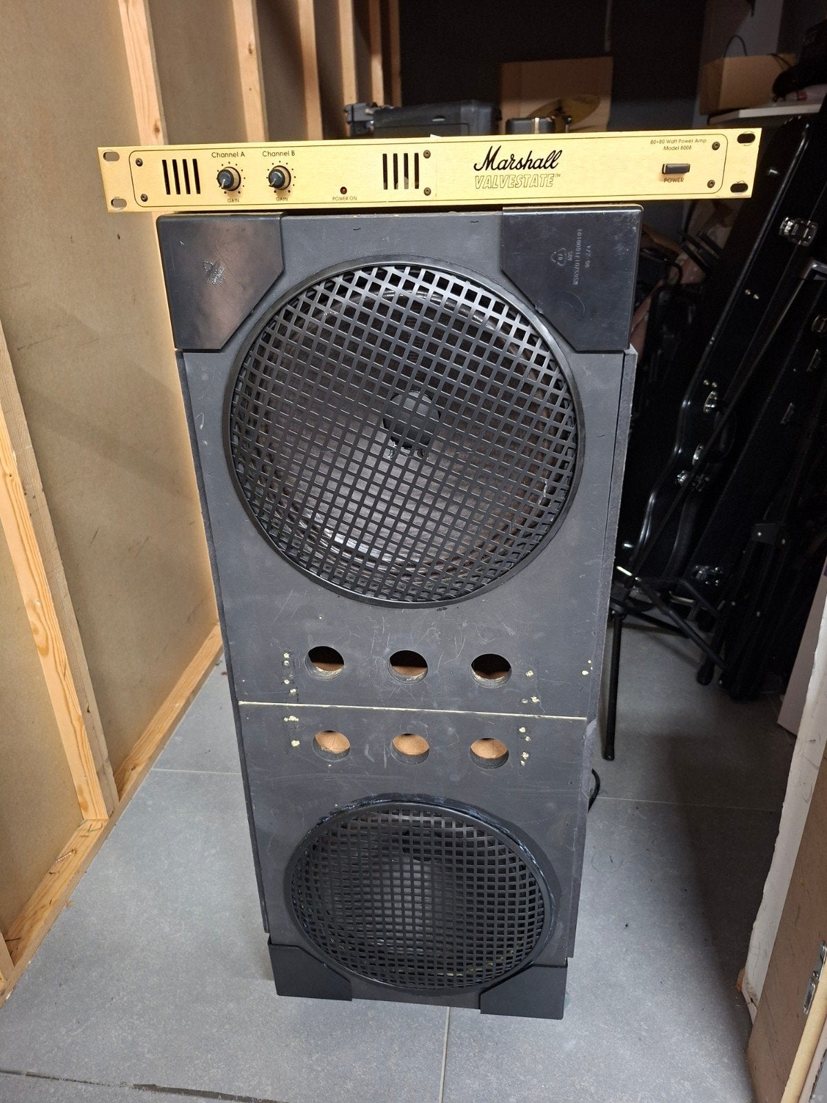 rack amp met 2 speakers, Enlèvement, Utilisé, Moins de 500 watts